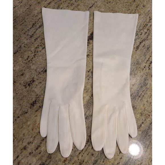 Accessories Vintage Size 7 M Off White Formal Stretch Cotton 13